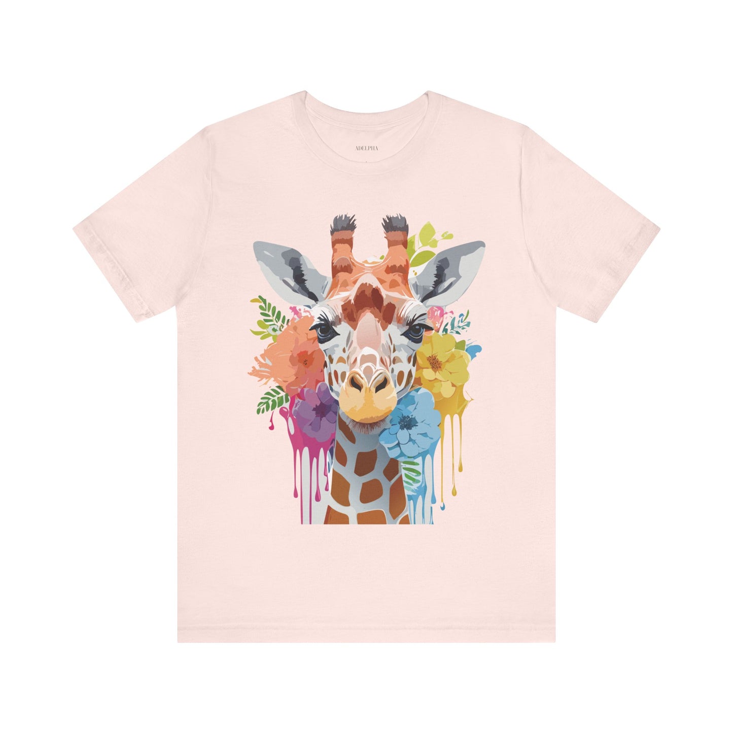 Natural Cotton Tee Shirt with Giraffe