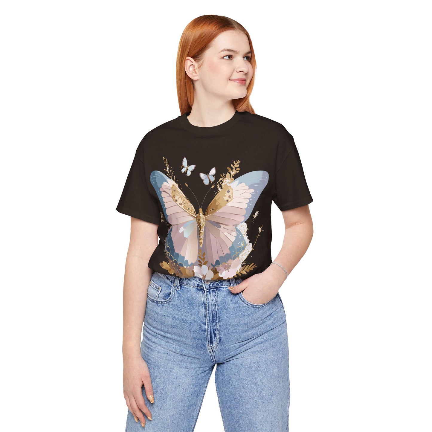 T-shirt en coton naturel avec papillon