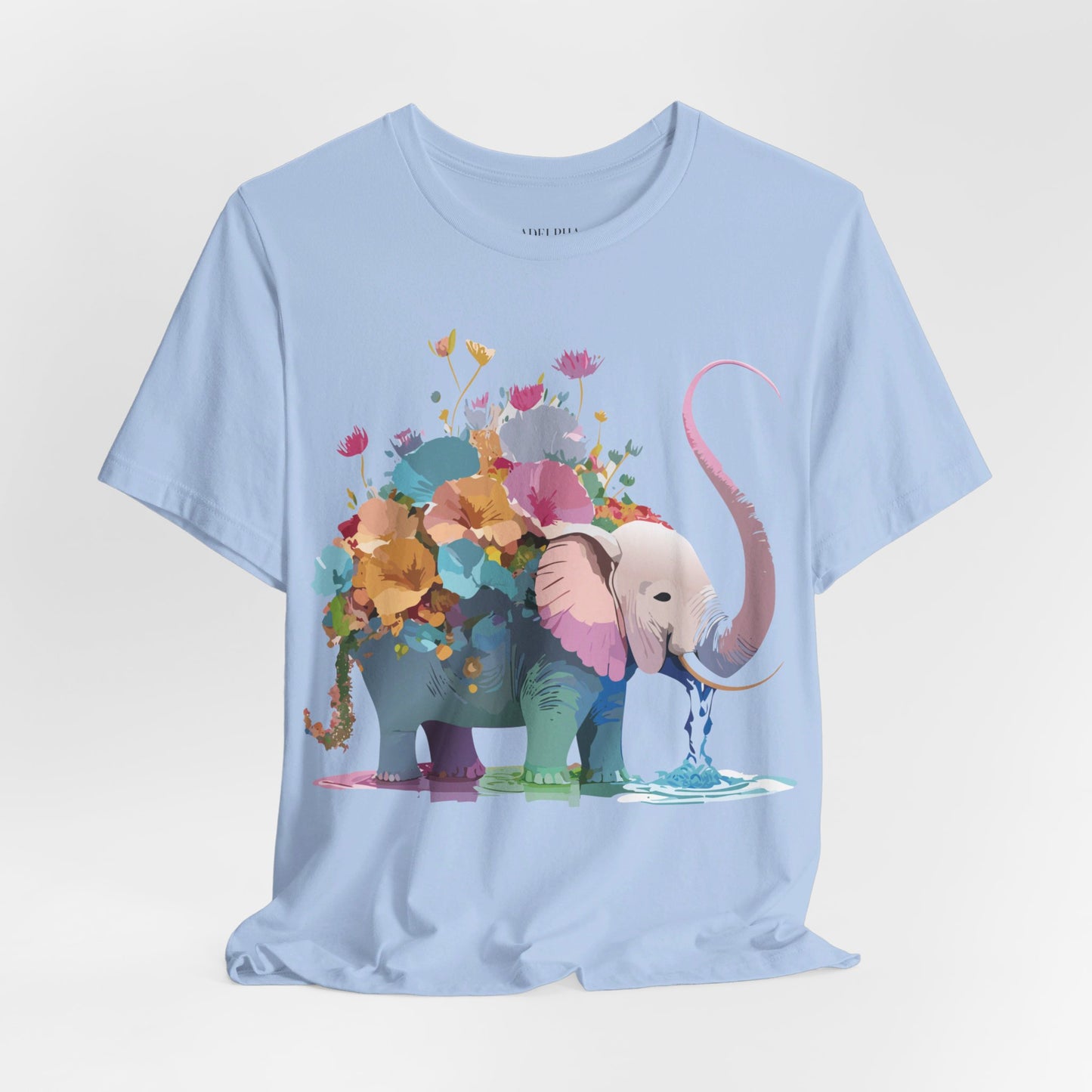 Natural Cotton Tee Shirt with Elephant