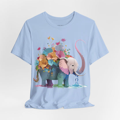 Natural Cotton Tee Shirt with Elephant Printify