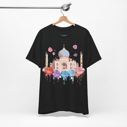 Natural Cotton Tee Shirt - Taj Mahal, India Printify