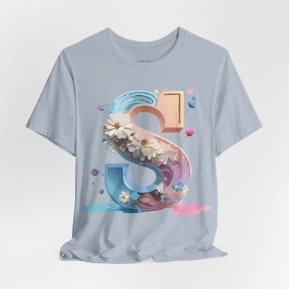 Natural Cotton Tee Shirt - Letters Collection - S Printify