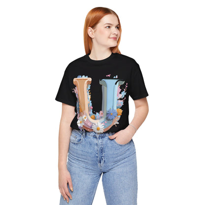 Natural Cotton Tee Shirt - Letters Collection - U Printify