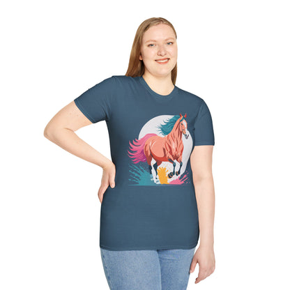 Unisex Horse Shirt Tee Gildan Softstyle 64000 Premium Ringspun Cotton