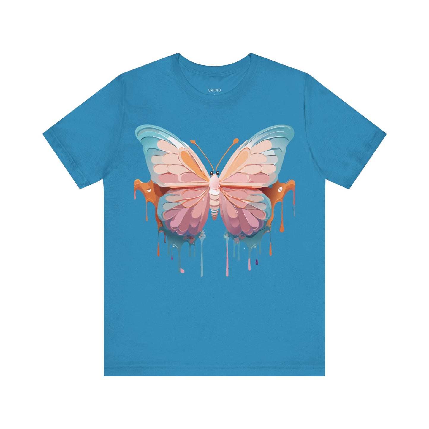 Natural Cotton Tee Shirt with Butterfly