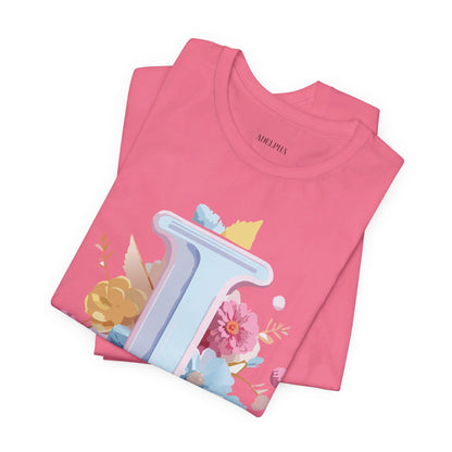 Natural Cotton Tee Shirt - Letters Collection - I Printify