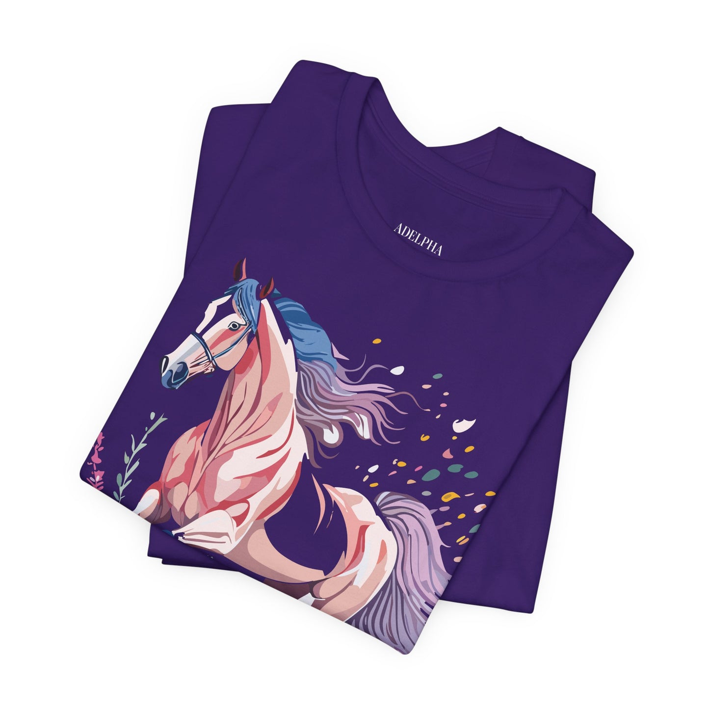 Natural Cotton Tee Shirt with Horse