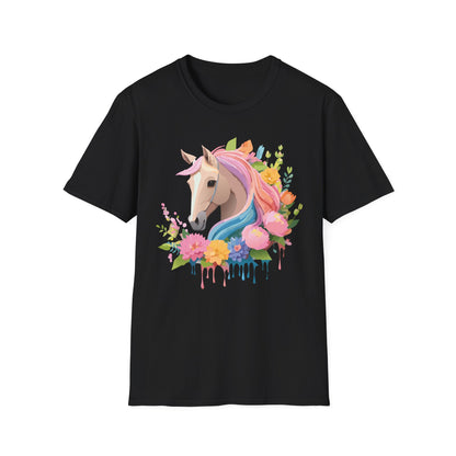 Unisex Horse Shirt Soft Cotton Tee With Animal Artwork Gildan Softstyle