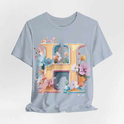 Natural Cotton Tee Shirt - Letters Collection - H Printify