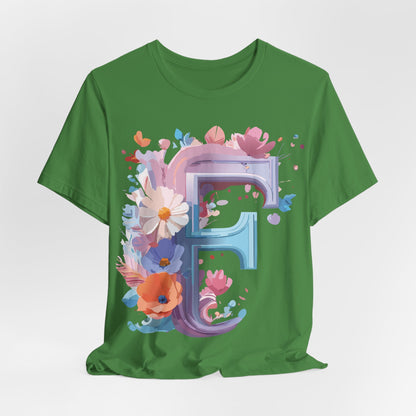 Natural Cotton Tee Shirt - Letters Collection - F Printify