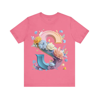 Natural Cotton Tee Shirt - Letters Collection - S Printify