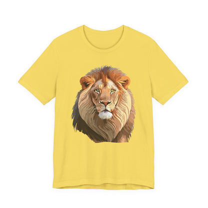 Safari Lion Head Illustration T-Shirt Unisex Cotton Realistic Lion Portrait Tee 3