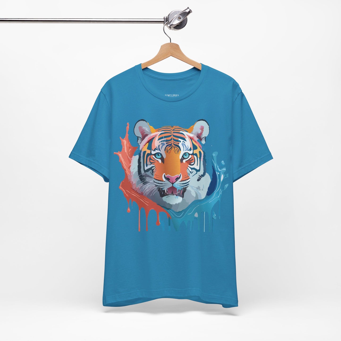 Natural Cotton Tee Shirt with Tiger