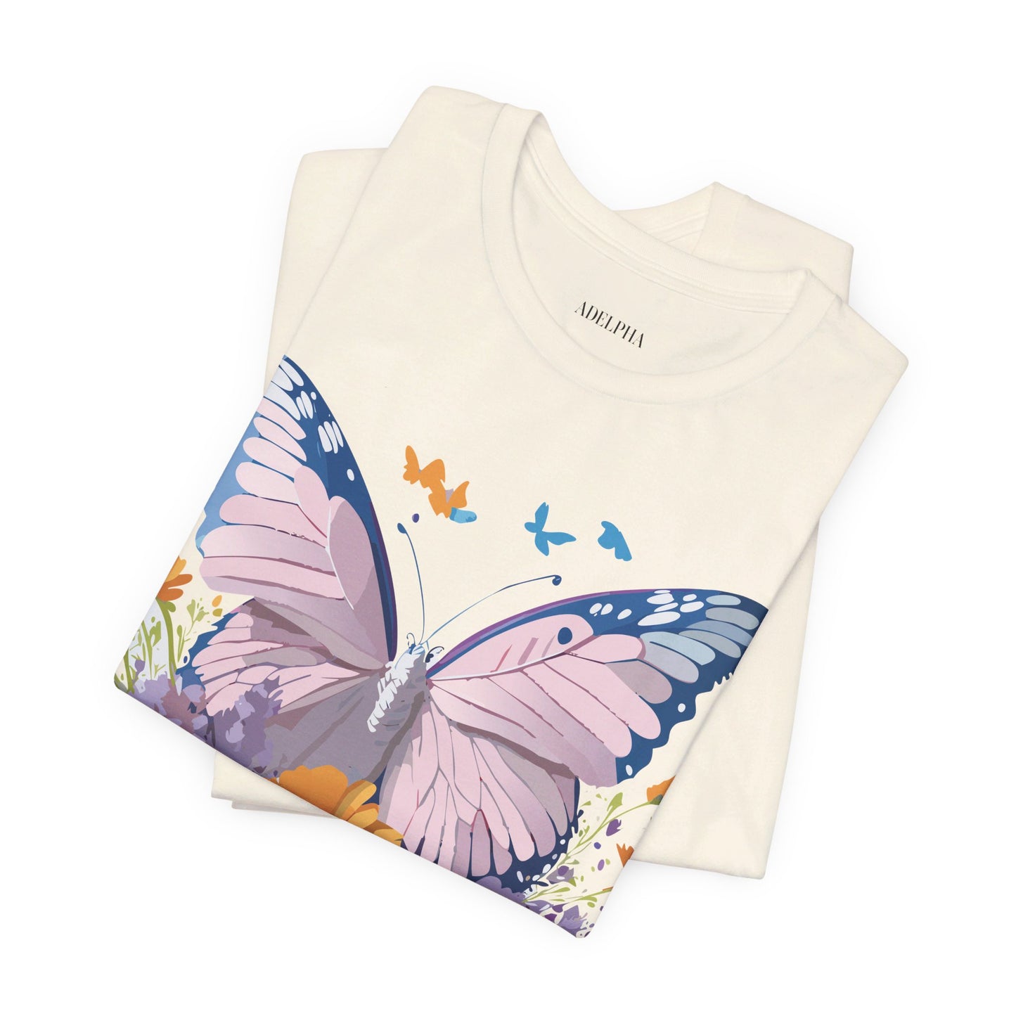 T-shirt en coton naturel avec papillon