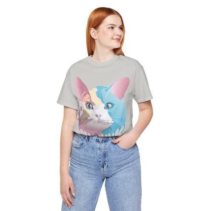Natural Cotton Tee Shirt with Cat Printify