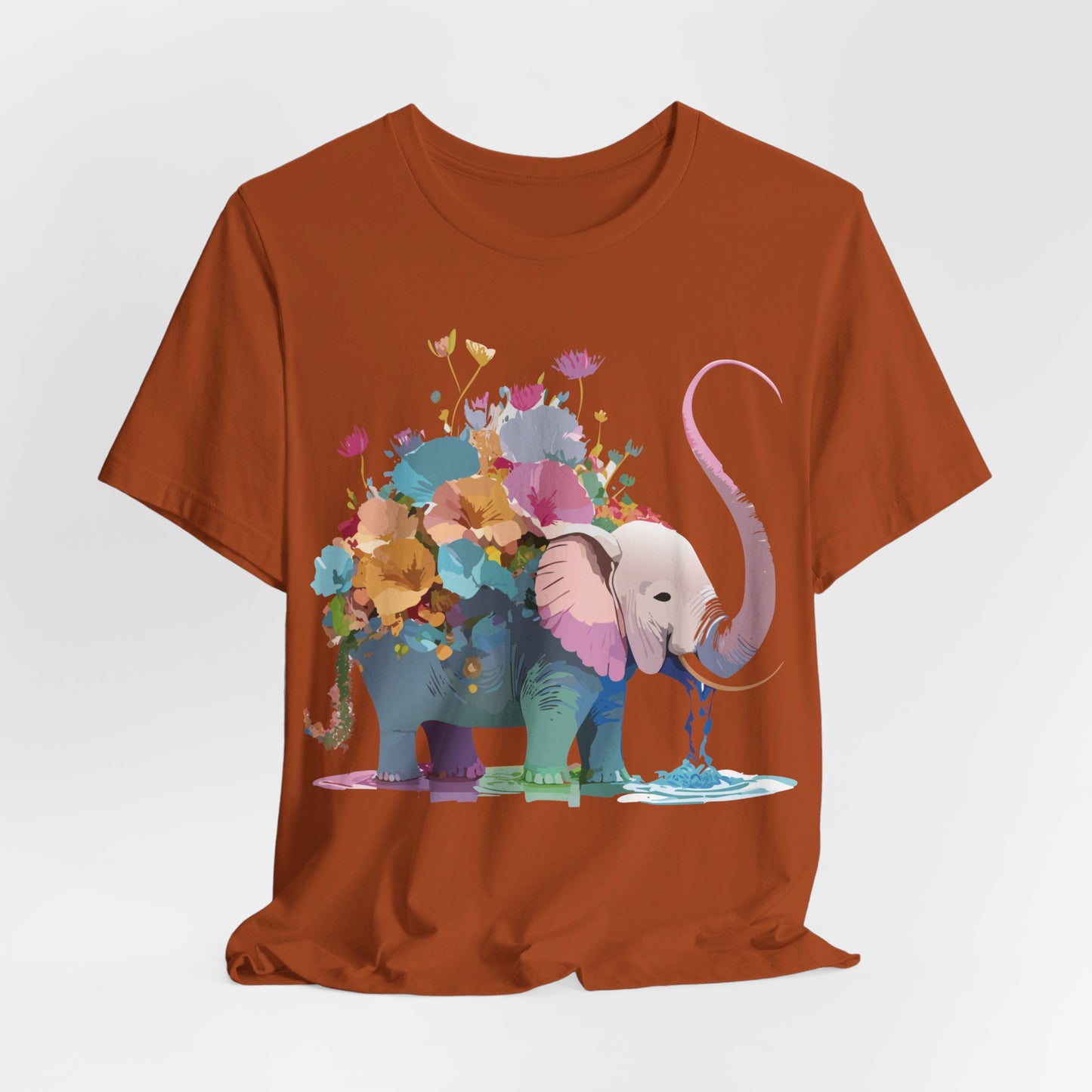 T-shirt en coton naturel avec motif éléphant