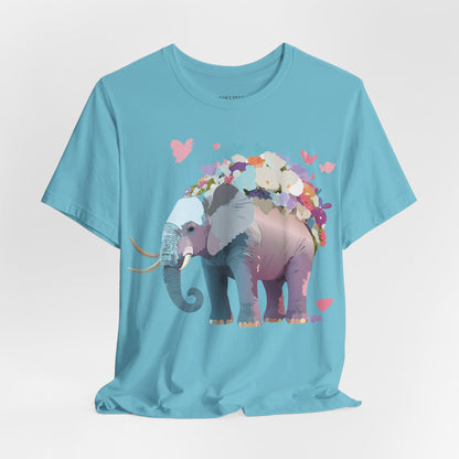 Natural Cotton Tee Shirt with Elephant Printify