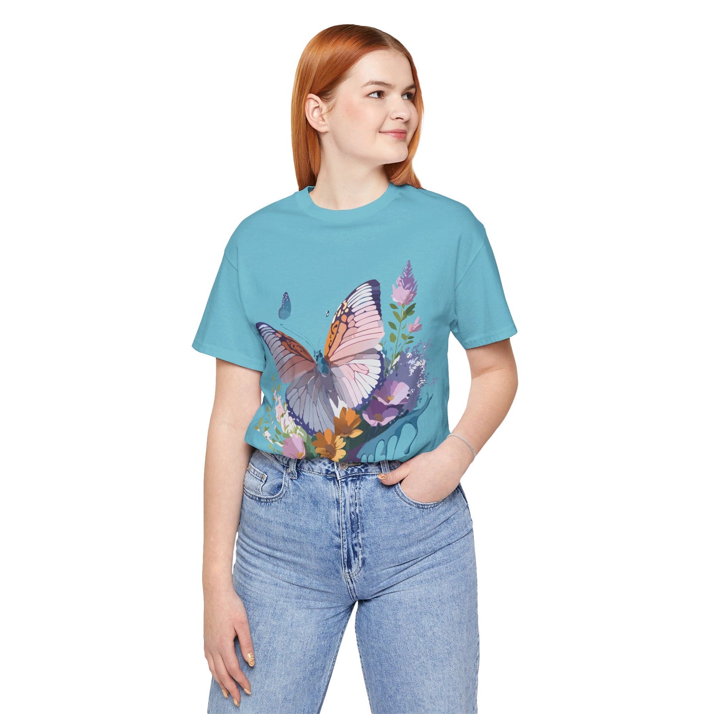 T-shirt en coton naturel avec papillon