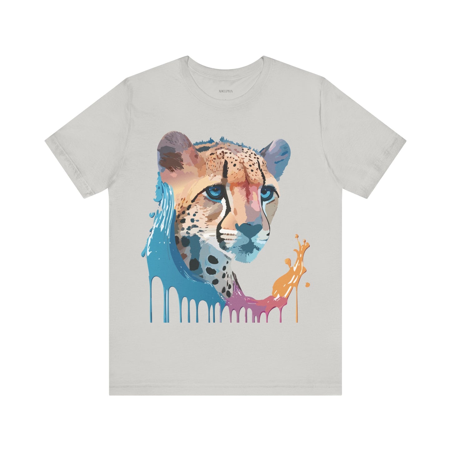 Natural Cotton Tee Shirt with Cheetah