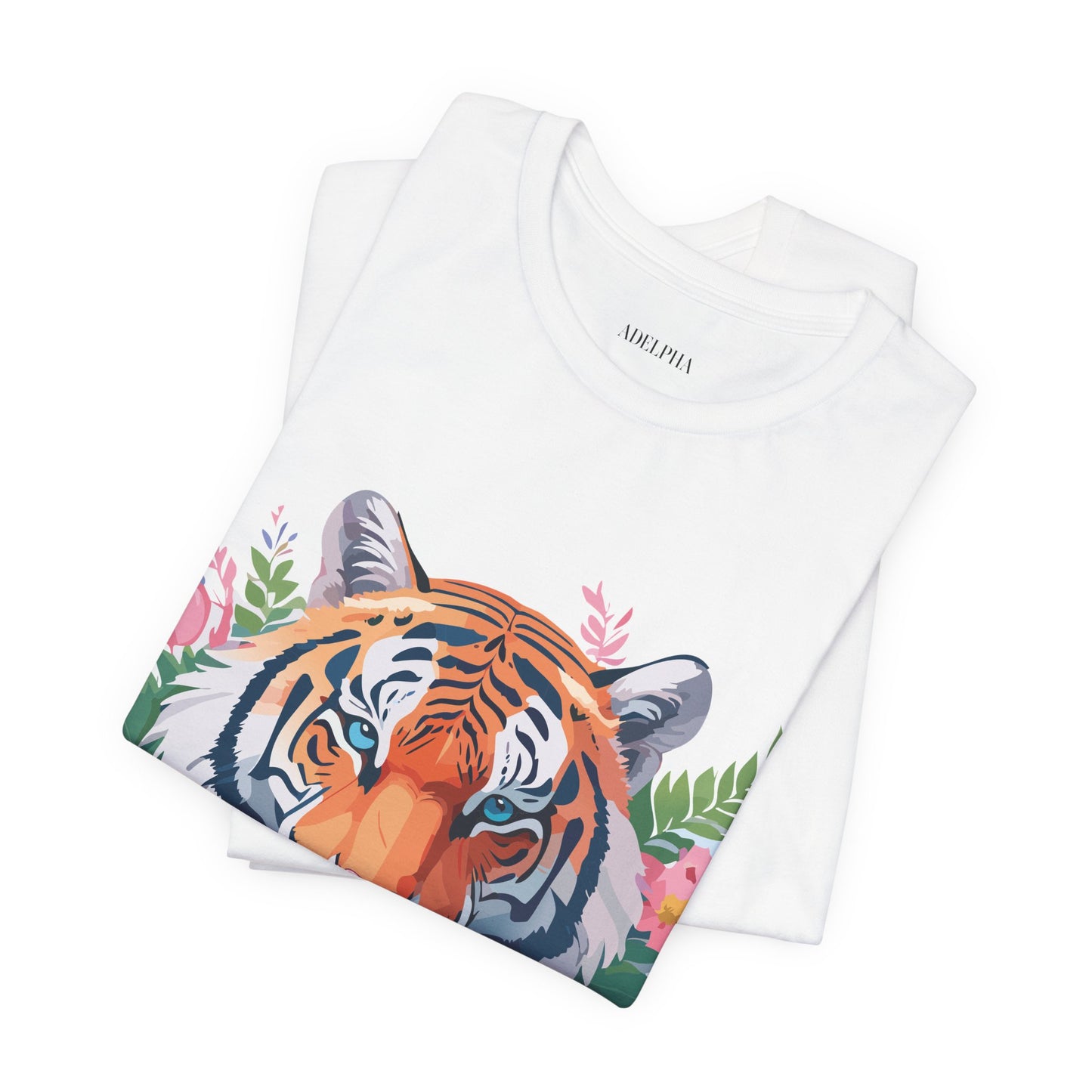 Natural Cotton Tee Shirt with Tiger