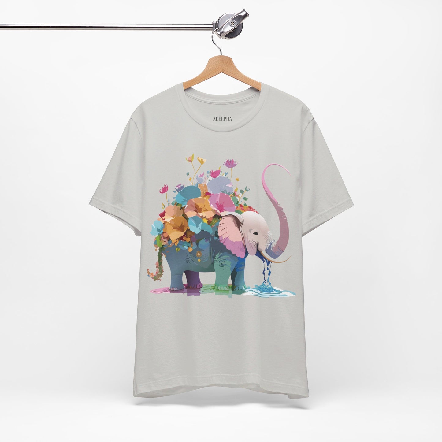 Natural Cotton Tee Shirt with Elephant