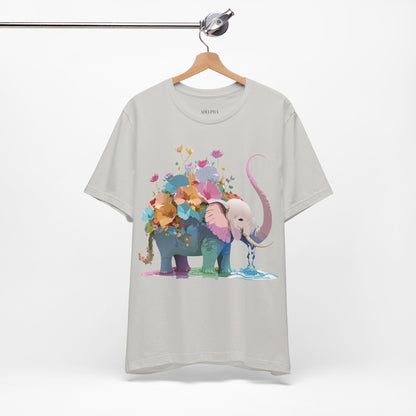 Natural Cotton Tee Shirt with Elephant Printify