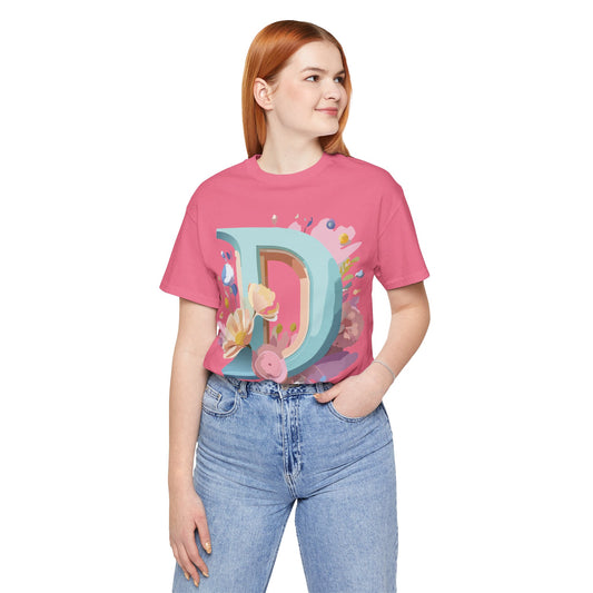 Natural Cotton Tee Shirt - Letters Collection - D Printify