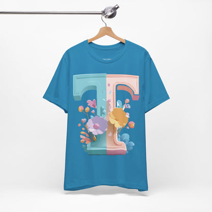 Natural Cotton Tee Shirt - Letters Collection - T Printify