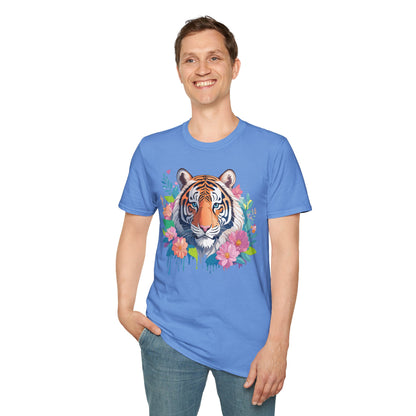 Tiger Themed Unisex Cotton Short Sleeve T Shirt Animal Print Tee