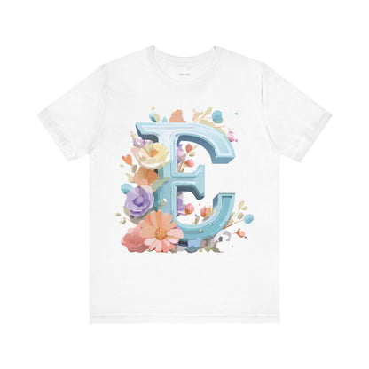 Natural Cotton Tee Shirt - Letters Collection - E Printify