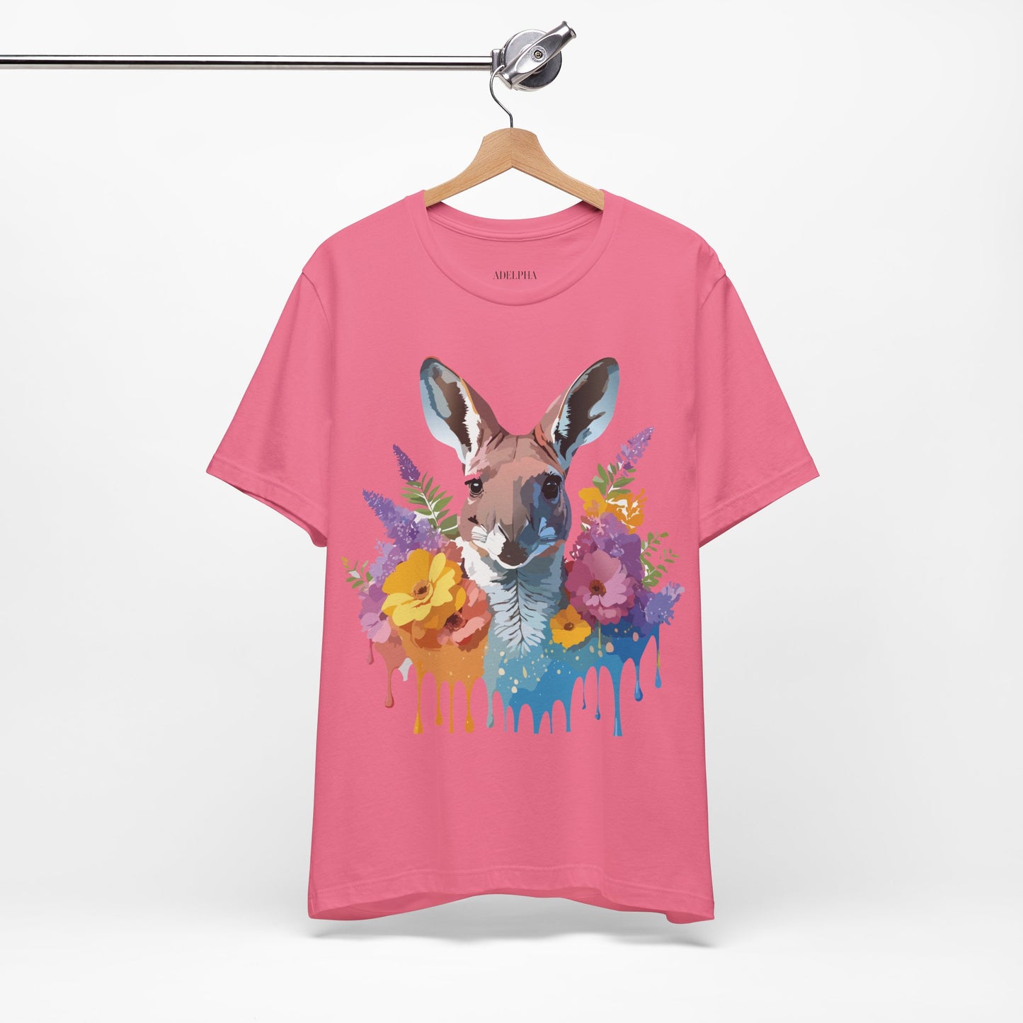 Natural Cotton Tee Shirt with Kangaroo