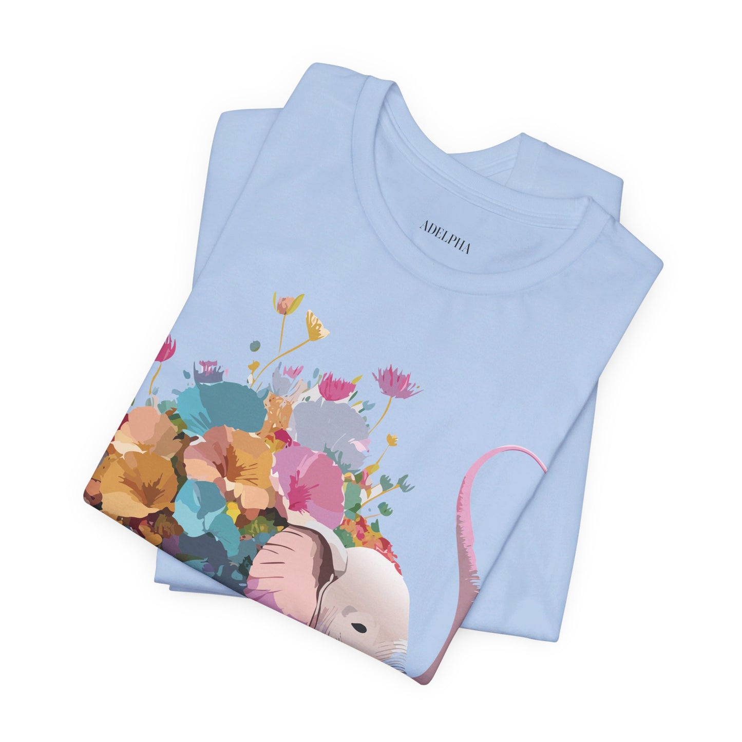 Natural Cotton Tee Shirt with Elephant