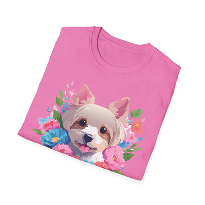 Unisex Gildan Softstyle Animal Print Dog Shirt Tee 100 Percent Cotton