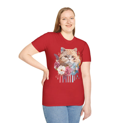 Cat Shirt Unisex Cat Tee Kitten Print Softstyle Gildan 64000
