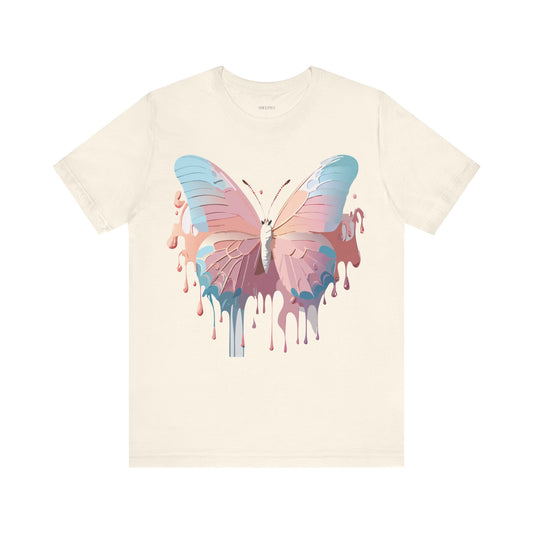 T-Shirt aus natürlicher Baumwolle mit Schmetterling