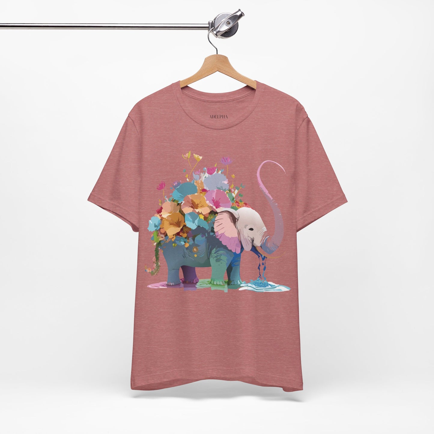 Natural Cotton Tee Shirt with Elephant