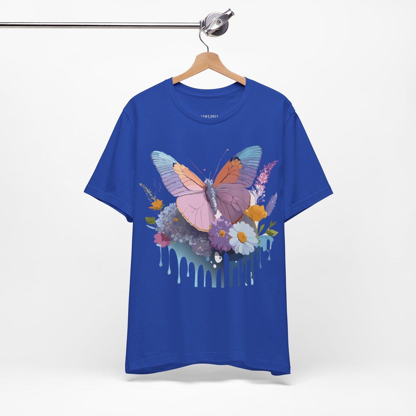 Natural Cotton Tee Shirt with Butterfly