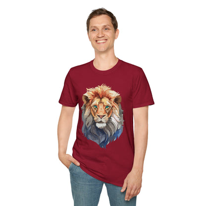 Floral Lion Shirt Unisex Tee Softstyle Gildan 64000 Comfort Fit