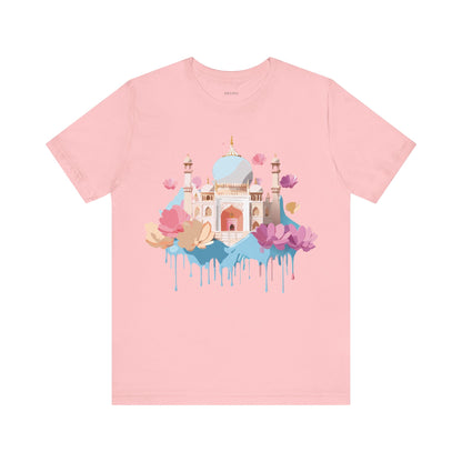 Natural Cotton Tee Shirt - Taj Mahal, India Printify