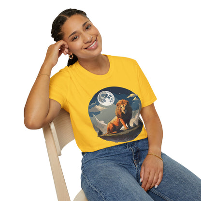 Lion Shirt Unisex Animal Tee Softstyle 64000 100 Percent Ring-Spun Cotton