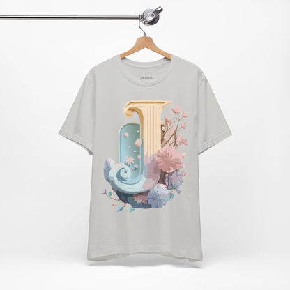 Natural Cotton Tee Shirt - Letters Collection - J Printify