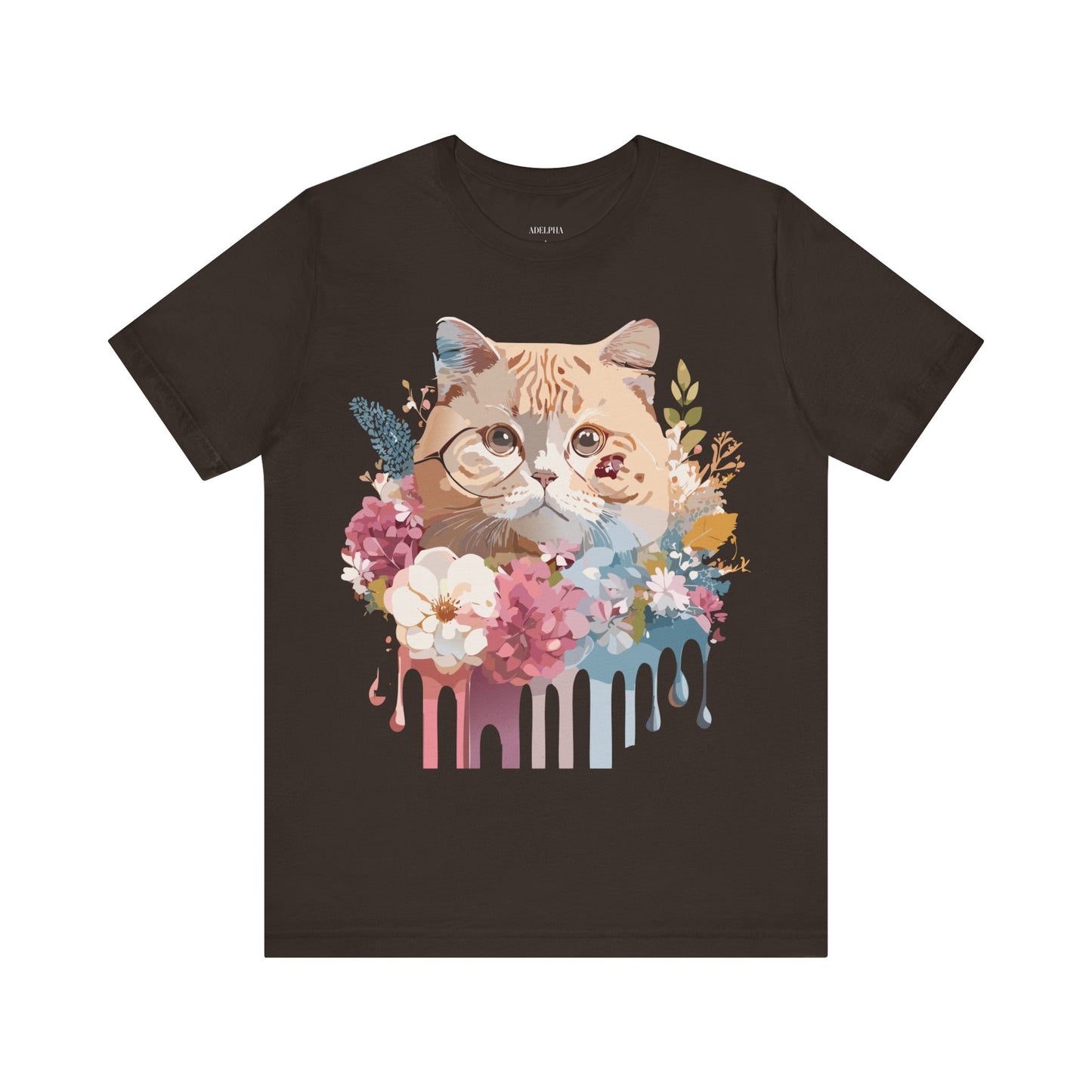 Natural Cotton Tee Shirt with Cat