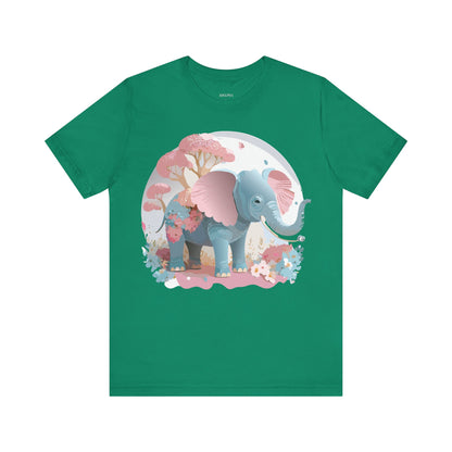 Natural Cotton Tee Shirt with Elephant Printify