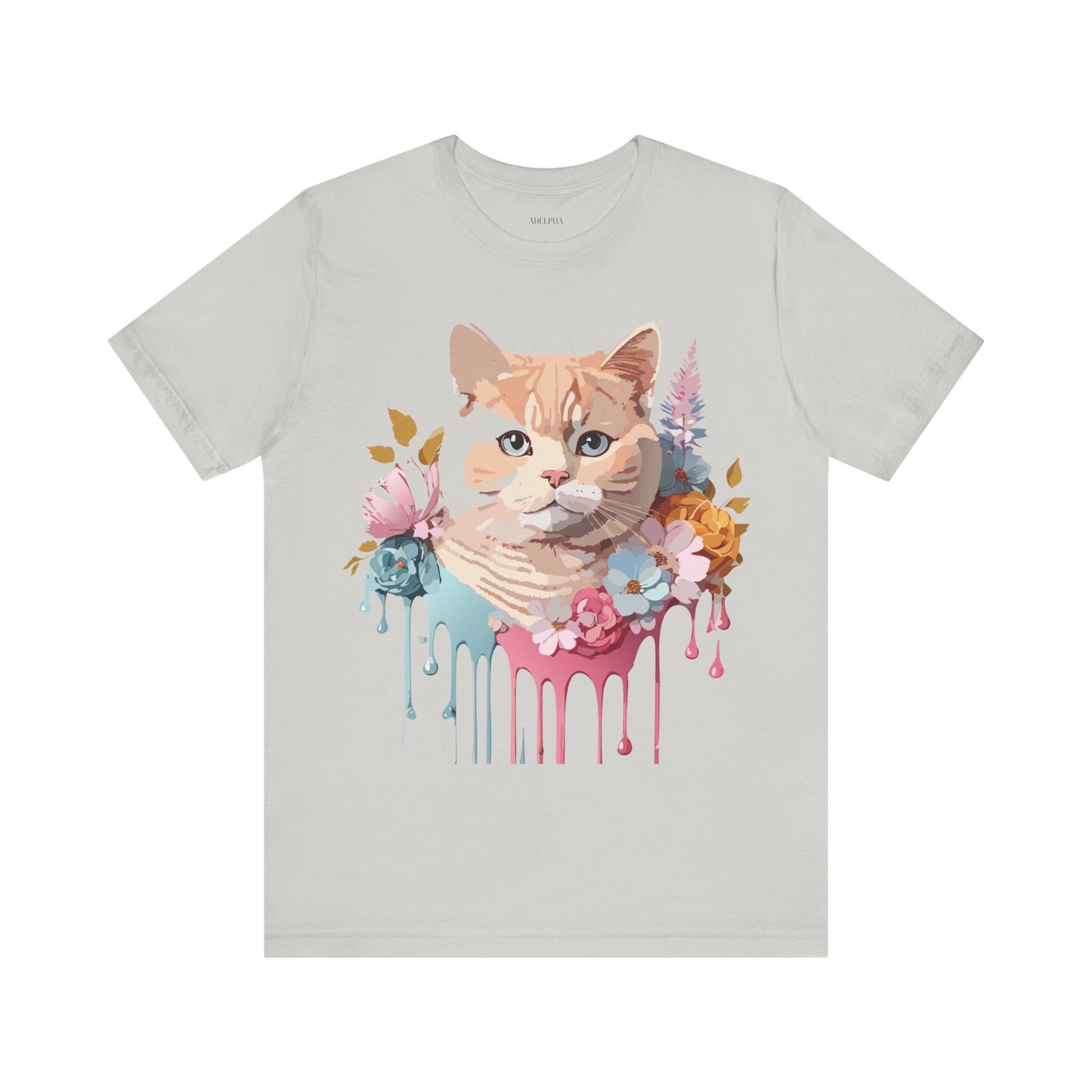 Natural Cotton Tee Shirt with Cat