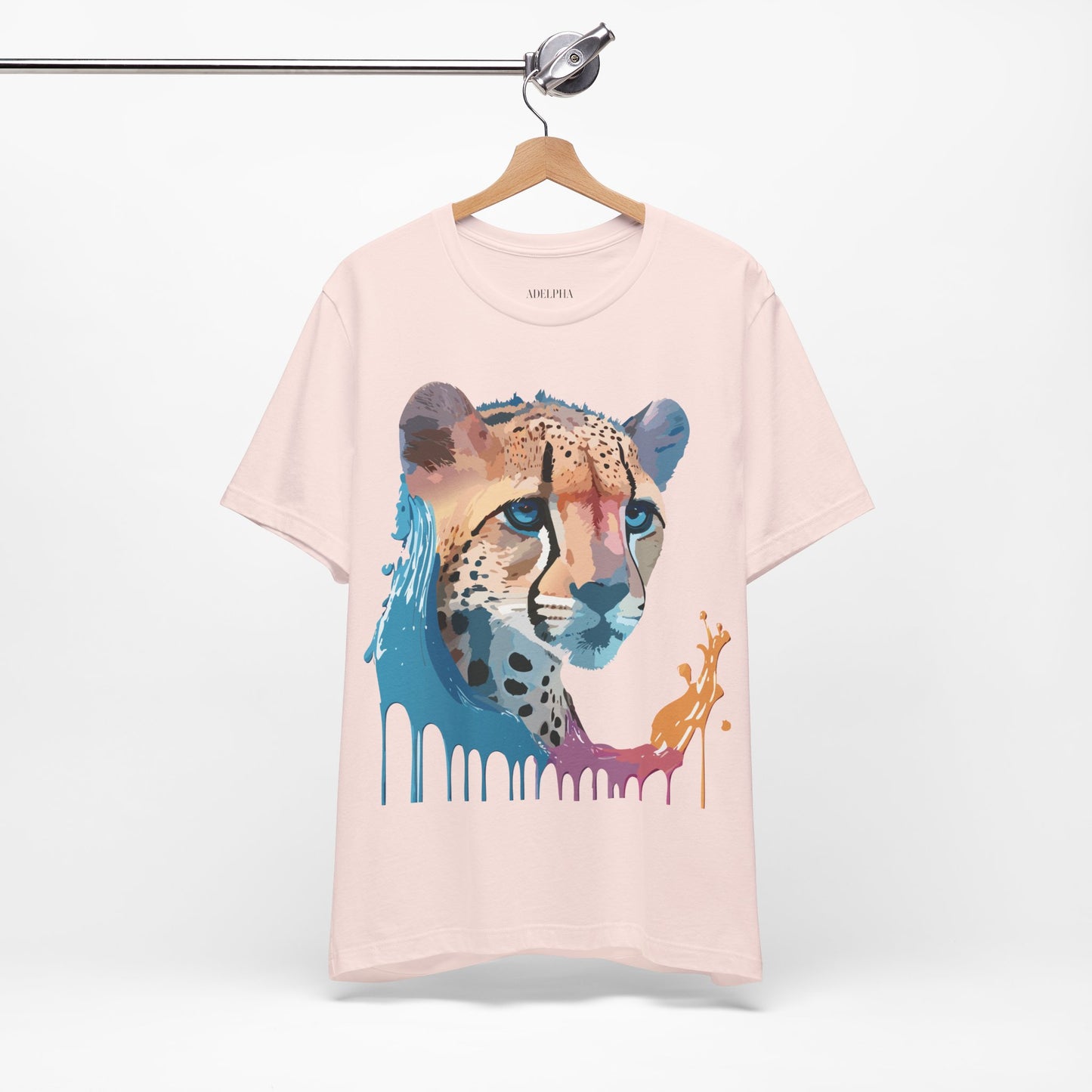 Natural Cotton Tee Shirt with Cheetah