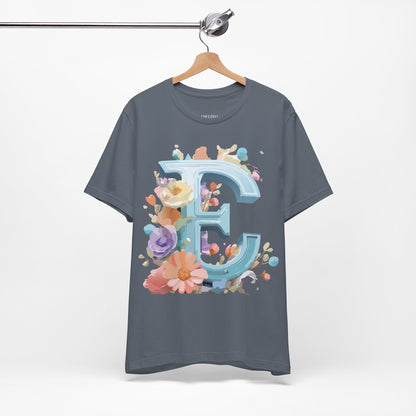 Natural Cotton Tee Shirt - Letters Collection - E Printify