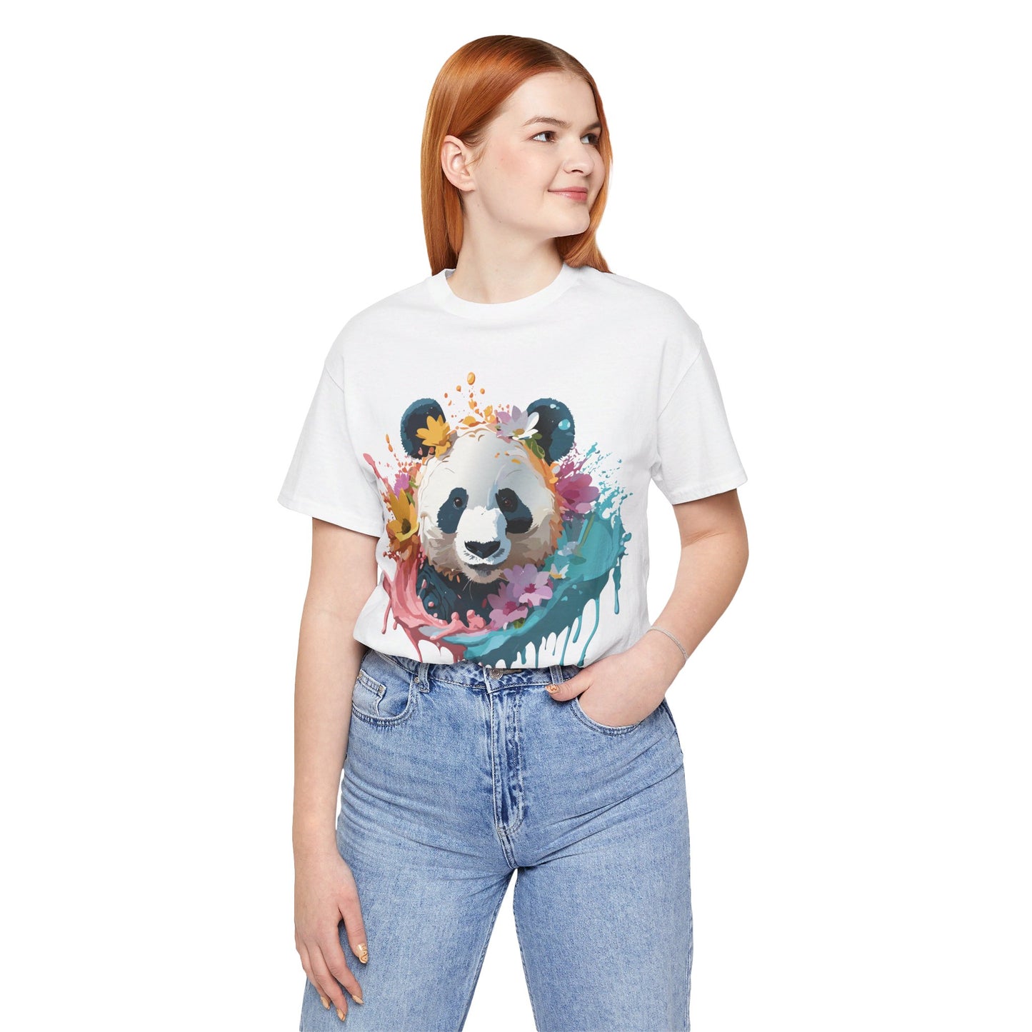 T-Shirt aus natürlicher Baumwolle mit Panda