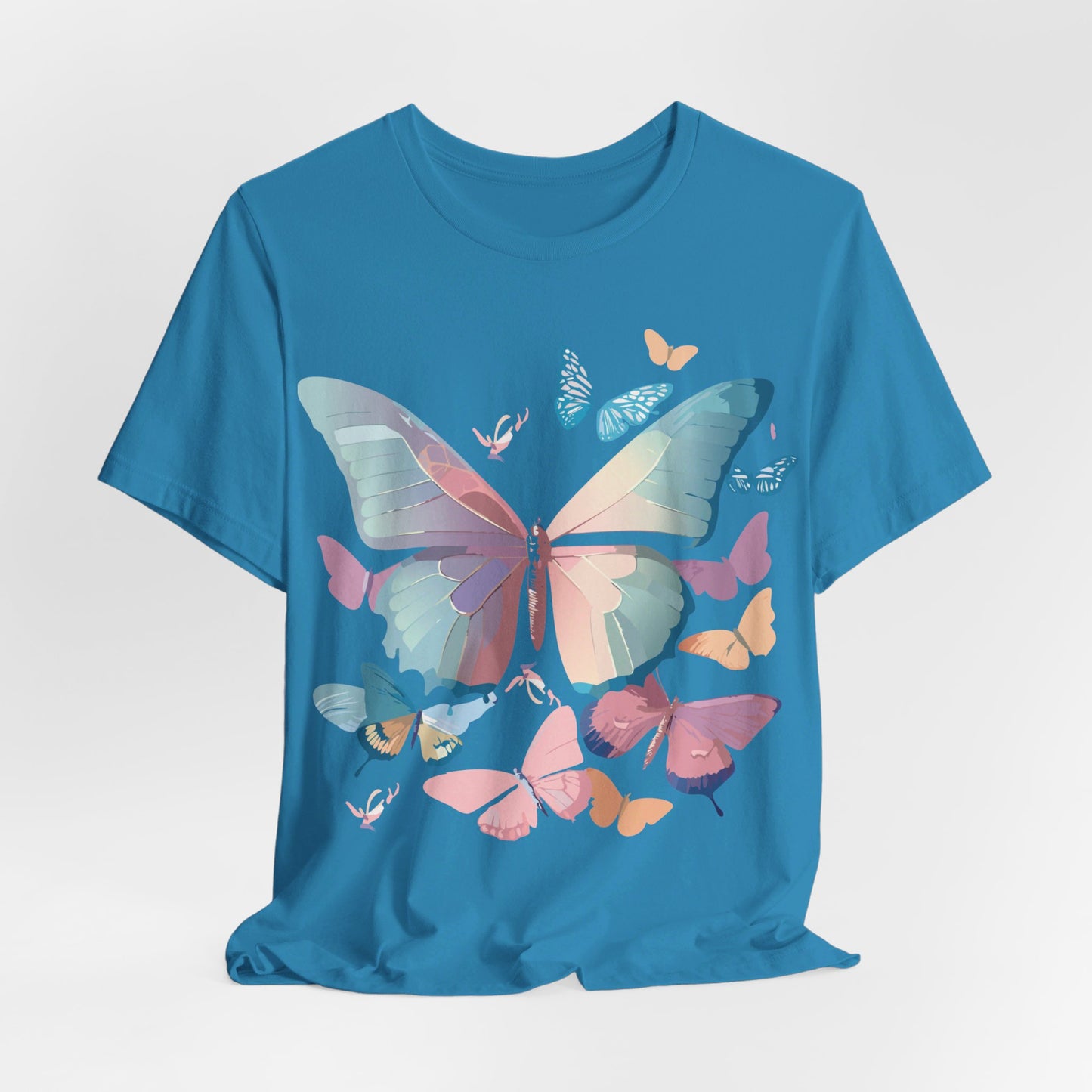 Natural Cotton Tee Shirt with Butterfly