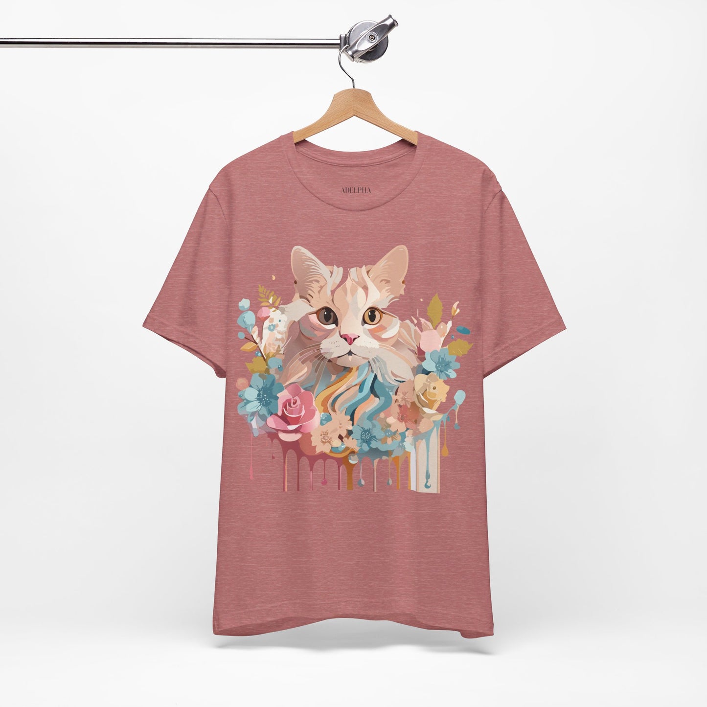 Natural Cotton Tee Shirt with Cat