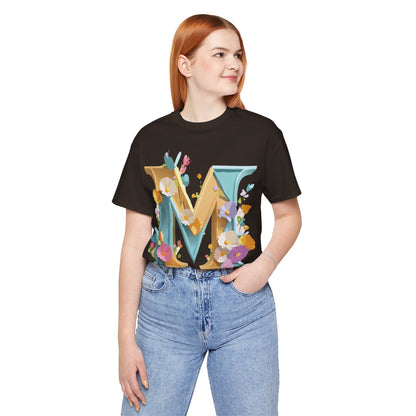 Natural Cotton Tee Shirt - Letters Collection - M Printify